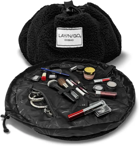 Miniatura 38 de Lay-n-Go Cosmo Layflat - Organizador de cosméticos y maquillaje con cordón y bolsillo con cremallera, bucles para cepillos y más, se ajusta