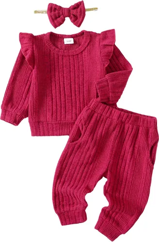 Mioglrie Infant Baby Girl Clothes Fall Outfits Toddler Girls' Clothing Fleece Sweatshirts Winter Baby Clothes for Girls