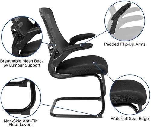 Miniatura 7 de Flash Furniture - Sillas de malla para oficina Malla Negra