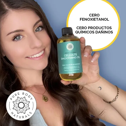 Miniatura 3 de Aceite de masaje Pure Body Naturals, reducción de celulitis y estrías, 8 onzas líquidas líquidas