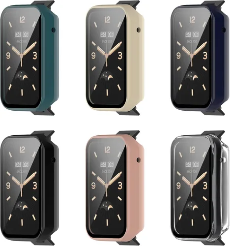 FitTurn Compatible con Xiaomi MI Band 7 Pro Funda protectora de pantalla, 6 colores de cobertura completa suave PC a prueba de golpes, cubierta