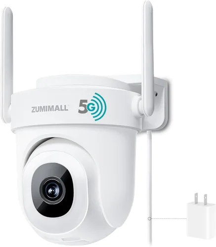 Miniatura 12 de ZUMIMALL - Cámara de seguridad para exteriores de 3 MP con cable 2.4G/5G WiFi - Pack de 2, grabación 24/7, detección de movimiento AI, blanco 2