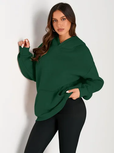 Miniatura 2 de EFAN - Sudadera con capucha para mujer - Sudadera de vellón sobredimensionada con mangas largas para otoño e invierno, ropa de moda inspirada