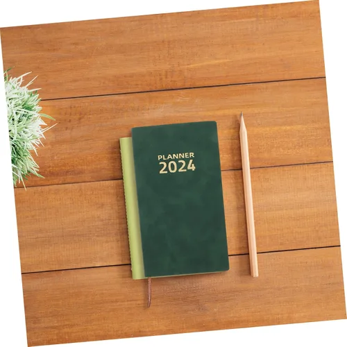 Miniatura 9 de Agenda 2024, agenda delicada, bloc de notas para planificación, multifunción, color verde oscuro, papel de oficina, agenda diaria, cuaderno