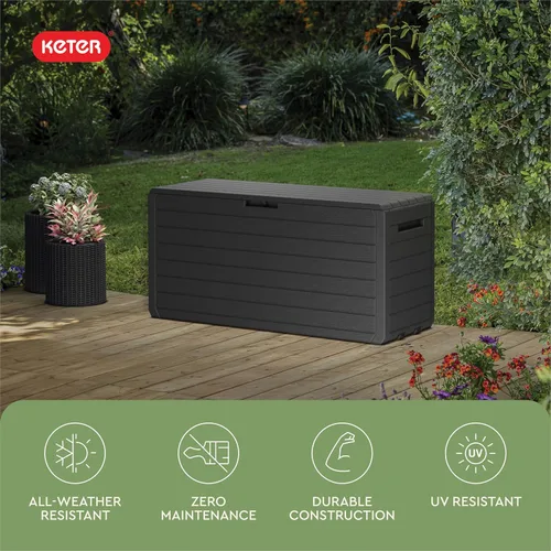 Miniatura 9 de Keter Atlas - Caja de 70 galones – Caja de almacenamiento al aire libre resistente a la intemperie para patio, patio y piscina, construcción