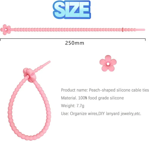 Miniatura 3 de 20 bridas de silicona reutilizables para cables, organizador de cables de silicona reutilizables, correas para cables, ataduras multiusos