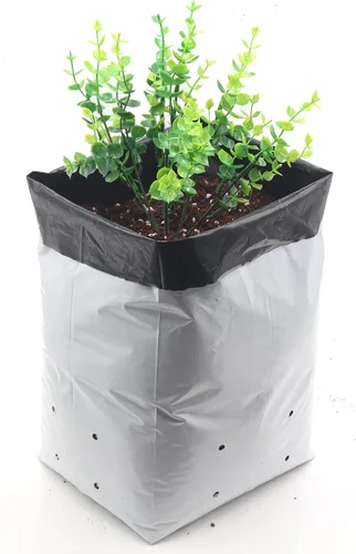 Miniatura 7 de Bolsa de cultivo de polietileno de 1 galón, bolsa de cultivo de 50 unidades, película de panda, blanco y negro