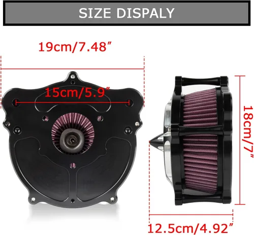 Miniatura 4 de PSLER Filtro de aire para motocicleta Limpiador Filtro de entrada para Touring FLHR Road King FLHX Street Glide FLTR 2008-2016, para FLS Softail