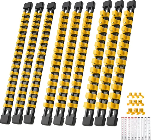 Miniatura 40 de Reniteco Organizador de Enchufes ABS - Juego de Soportes de Enchufes Gris, Juego de 12 Piezas de Soportes de Enchufes de Calidad Premium 1/4