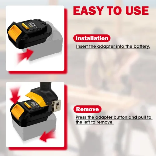 Miniatura 5 de MIL18DL para Milwaukee a adaptador de batería Dewalt, conversión para batería Milwaukee M18 de 18 V a para herramientas eléctricas Dewalt 20 V