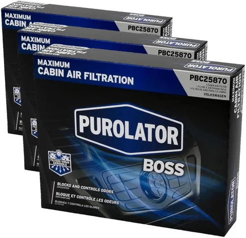 Miniatura 8 de Purolator PBC25870 PurolatorBOSS Filtro de aire de cabina automotriz con carbón activado, Filtro de repuesto OEM para compartimento de pasajeros