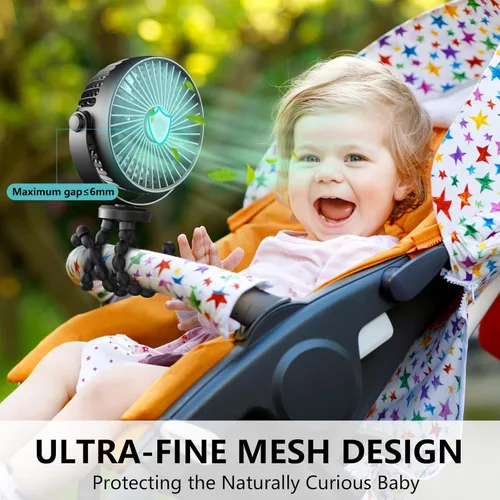 Miniatura 5 de snawowo Mini ventilador portátil personal de mano, ventilador de cochecito de bebé, ventilador de asiento de automóvil, alimentado por USB
