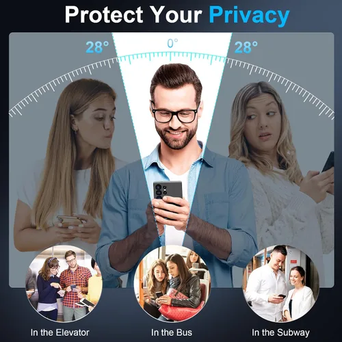 Miniatura 3 de LYWHL Paquete de 2 protectores de pantalla de privacidad para Samsung Galaxy S25 Ultra [como el desbloqueo original de huellas dactilares], película