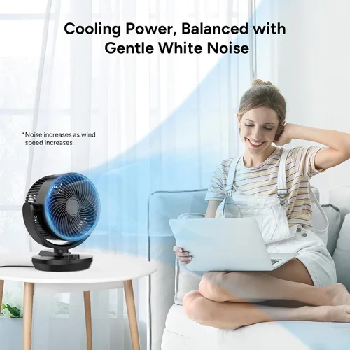 Miniatura 6 de DR.PREPARE Ventilador circulador de aire oscilante para dormitorio, ventilador de mesa potente de 11.3 pulgadas de altura, oscilación automática