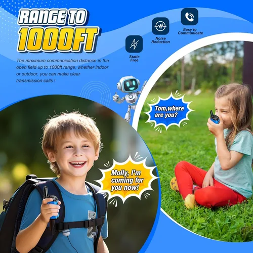 Miniatura 2 de Walkie Talkies de juguete para niños: comedyfun Mini Robots Walkie Talkies paquete de 2 regalos de Navidad y cumpleaños para niños de 3, 4, 5, 6, 7