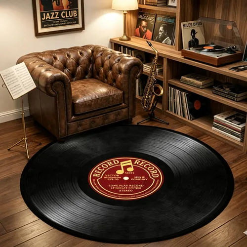 Miniatura 7 de keepcute Alfombra redonda de música, notas de piano, tapete antideslizante para el suelo, alfombra redonda para dormitorio, sala de estar, estudio