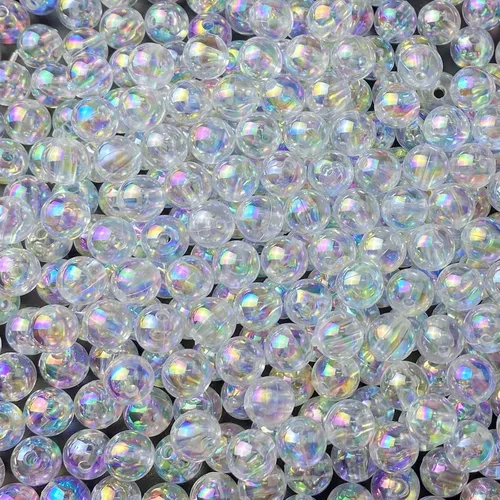 Miniatura 27 de 1000 piezas de cuentas redondas de acrílico de 6 mm, colores AB, cuentas espaciadoras redondas para aretes, pulseras, collares, llaveros, joyería