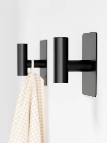 Miniatura 14 de GWAAZXGZ Ganchos para toallas para baños, paquete de 4, acabado plateado cepillado, ganchos de pared adhesivos de acero inoxidable en forma de T