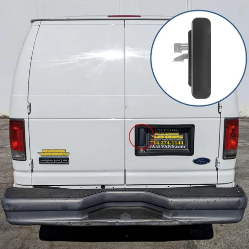 Miniatura 5 de Manija de puerta exterior (metálica), compatible con Ford E150 E250 E350 E450 Econoline de 1992-2014, lado del acompañante, trasera derecha