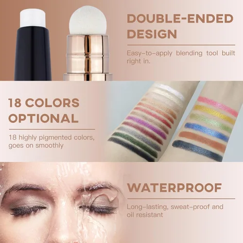 Miniatura 9 de LOKFAR Sombra de ojos en barra de maquillaje cosméticos iluminador de ojos, lápiz de sombra de ojos en crema giratoria, sombra de ojos en barra
