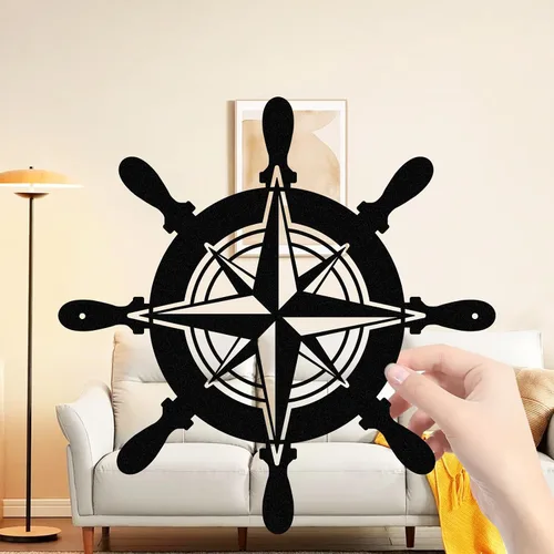 Miniatura 11 de Resama Brújula de Metal en Rosa para Decoración de Pared Aventuras por Todas Partes - Arte de Pared Náutica y Montaña para Colgar en la Sala