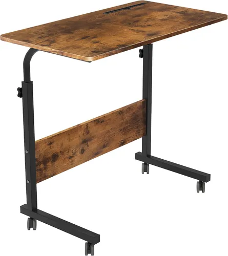 Miniatura 15 de Mesa auxiliar, 31.5 pulgadas/21.6 pulgadas, soporte ajustable para laptop, bandeja de carrito portátil, mesa de noche para computadora, mesa