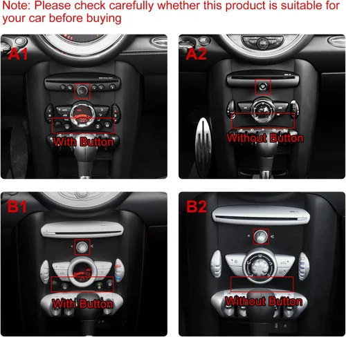 Miniatura 2 de AIRSPEED Para Mini R55 R56 R57 Control Central AC Panel Cubierta de Panel de Botón de Fibra de Carbono Adhesivo Decoración Interior Trim para Mini