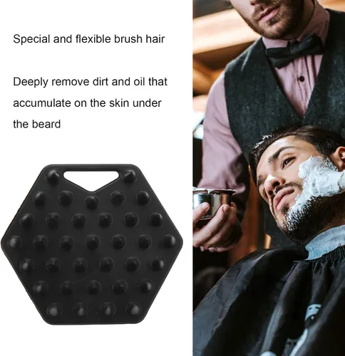 Miniatura 3 de Diydeg Exfoliante de silicona para barba para hombres, exfoliante y cepillo para el cabello, limpia profundamente, desobstruye los poros, promueve