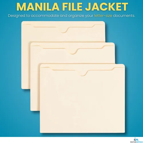 Miniatura 2 de 1InTheOffice Chaqueta de archivo, expansión de 2 pulgadas, almacenamiento de archivos Manila, tamaño carta, paquete de 50
