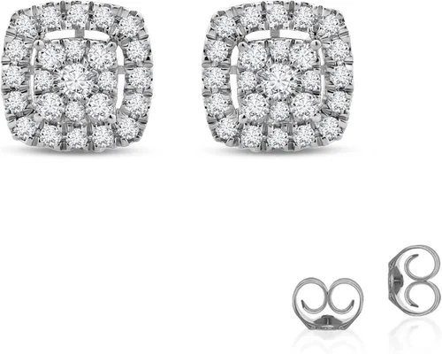 La Joya Aretes de diamante de 1 a 2 quilates cultivados en laboratorio Aretes de plata de ley 925 con diamantes Joyas de plata fina con diamantes
