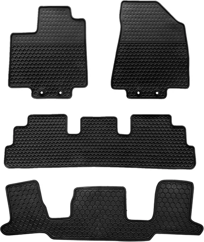Miniatura 9 de Alfombrillas de Coche a Medida para Infiniti QX60 2014-2020/Nissan Pathfinder 2013-2020/Infiniti JX35 2013 de 7 Pasajeros Goma Negra Protección Todo