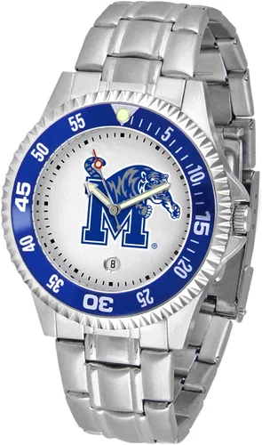 Miniatura 19 de SunTime Reloj de cuarzo de 1.575 in para hombre, correa de acero inoxidable de 0.787 in, esfera Gameday Tulane ola verde