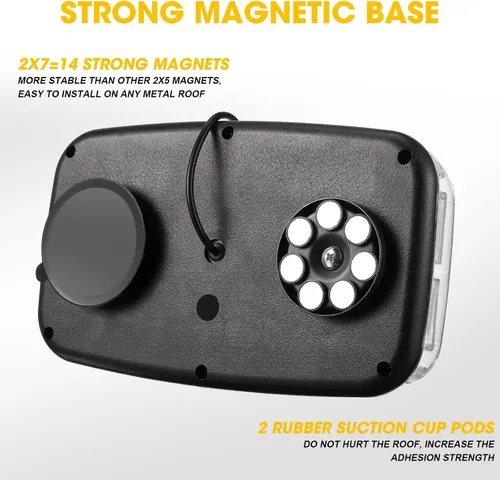 Miniatura 4 de Leelosp Paquete de 3 mini barras de luz estroboscópica para techo, 48 luces LED estroboscópicas de advertencia de base magnética, luz intermitente