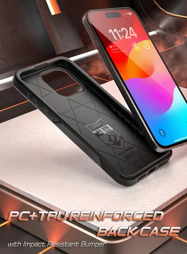 Miniatura 6 de Poetic Neon Series - Funda compatible con iPhone 15 Pro de 6.1 pulgadas (versión 2023), funda protectora de doble capa, resistente, resistente, Negro