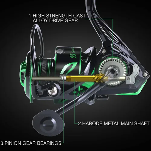 Miniatura 5 de Sougayilang Carretes de pesca ligero de agua salada carrete giratorio - 39.5 libras de fibra de carbono arrastrado, 12+1 BB ultra suave todo carrete