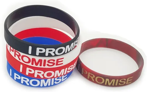 Miniatura 3 de NewSilkRoad I Promise - Pulsera deportiva de silicona, 5 unidades de colores surtidos