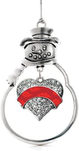 Miniatura 105 de Adorno de plata inspirada, diseño de muñeco de nieve con circonitas cúbicas