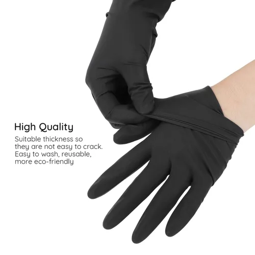 Miniatura 7 de Segbeauty Guantes de tinte para el cabello, 20 unidades, guantes de color negro reutilizables para el cabello, guantes de goma lavables