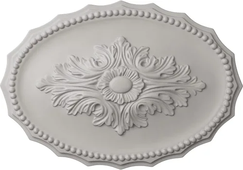 Miniatura 29 de Ekena Millwork CM16OX Medallón de techo Oxford, 16 7/8" W x 11 3/4" H x 1 1/2" P, imprimado en fábrica Imprimación de fábrica.