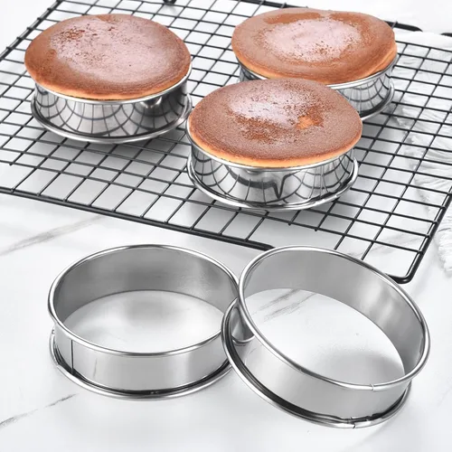 Miniatura 4 de DATANYA Paquete de 8 anillos para muffins ingleses de 4 pulgadas, anillos de tarta dobles de acero inoxidable, moldes de anillo de pastelería