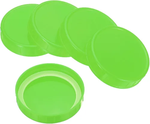 Miniatura 11 de PATIKIL Tapas de plástico de boca ancha de 3.386 in, 1 juego/8 tapas para tarros de conservas con anillo de sellado de silicona para almacenamiento