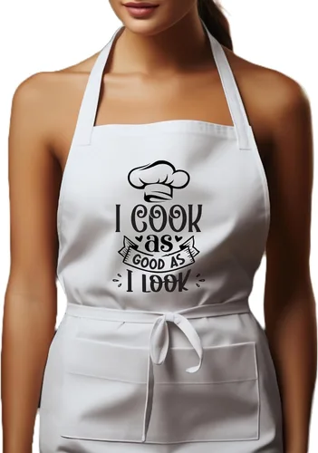 Miniatura 13 de Delantales personalizados. Delantal de chef ideal para camarera y uso en la cocina Ideal for Waitress, Kitchen Use Rojo
