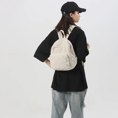 Miniatura 5 de Mochila pequeña para mujer y mujer, mochila estética, Beige, Tendencia