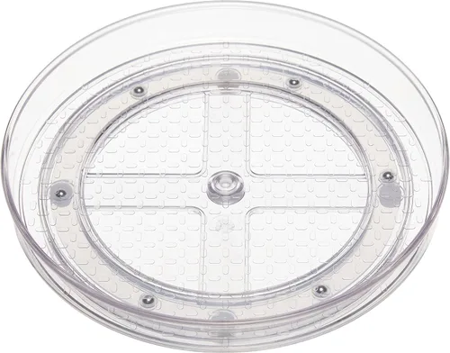 Miniatura 10 de Amazon Basics Lazy Susan - Organizador giratorio para especias y condimentos, 9 pulgadas de diámetro, 2 niveles, transparente