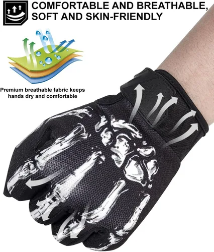 Miniatura 4 de Guantes de motocicleta RIGWARL para hombres y mujeres con función táctil, guante ligero para bicicleta de tierra antideslizante, guante de esqueleto