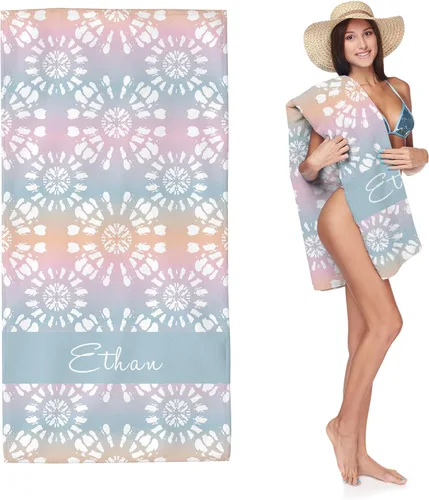 Toallas de playa personalizadas para niños, hombres y adultos, toallas de playa de microfibra personalizadas con nombres, toalla de playa compactas