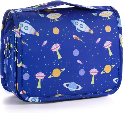 Neceser colgante para niños para niñas y niños, Azul (Space Blue)