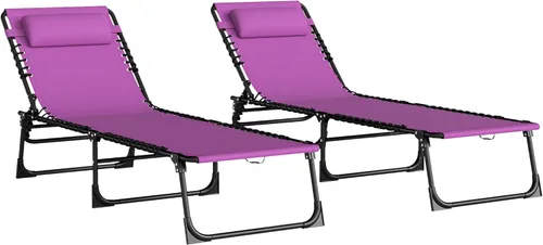 Miniatura 13 de Outsunny Silla Tumbona Plegable, Silla de Bronceado para Patio, Tumbona para Exteriores con Respaldo Reclinable de 4 Posiciones, Asiento de Malla
