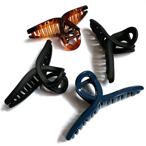 Miniatura 22 de Pinzas para el cabello de 4.3 pulgadas, grandes, antideslizantes, grandes mate, clip de mariposa para cabello fino y grueso, paquete de 4 4
