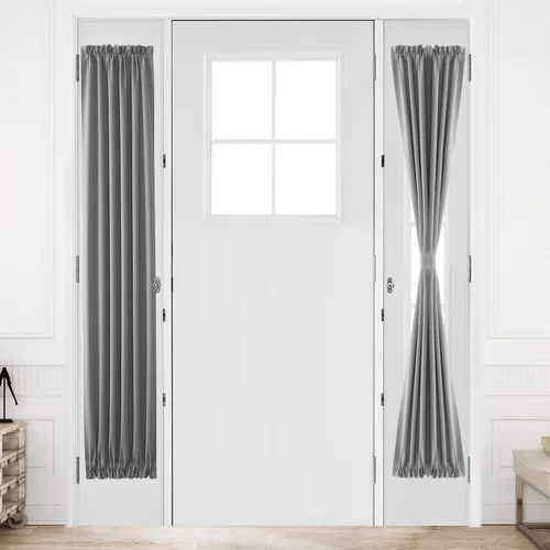 Miniatura 192 de DWCN Cortinas para puerta francesa: cortina térmica con bolsillo para barra para puertas con ventana de vidrio, puertas de cocina y patio